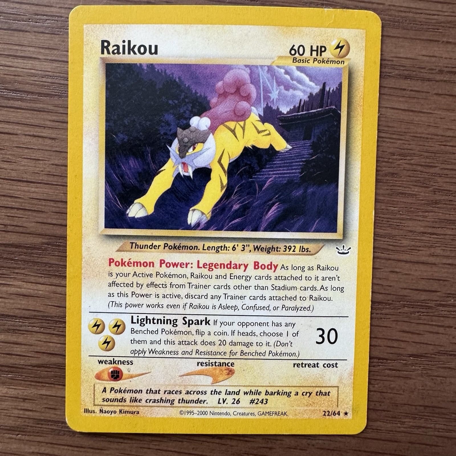 Raikou Reg.  22/64 Unlimited Neo Revelation Pokemon Card LP