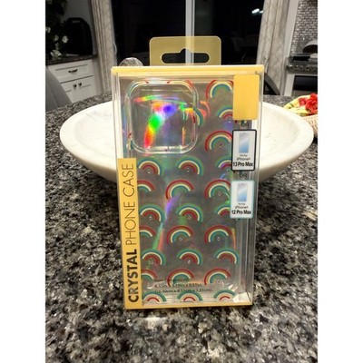 Crystal Phone Case iPhone 13 Pro Max 12 Pro Max Holographic Rainbow Iridescent