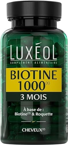 Biotine 1000 μg Luxéol complément pousse cheveux roquette pour le volume des cheveux fins
