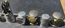 Collectible Assorted Thimbles Lot Porcelain Metal Wood Plastic Souvenir