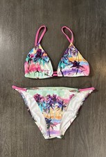 Victoria  s Secret Swimsuit Bikini Set Palm Large NWOT