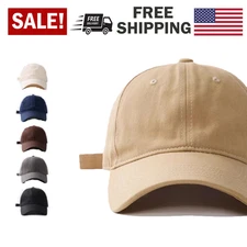 Unisex Cotton Baseball Cap Ball Hat Adjustable Plain Solid Washed Men Washed PC