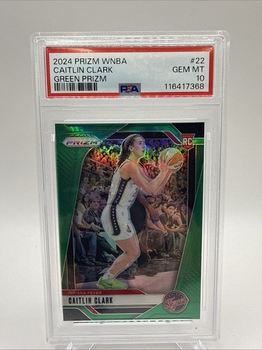 2024 Panini Prizm WNBA - Caitlin Clark #22 Green Prizm Graded PSA 10 GEM MT