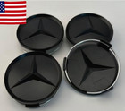 4PCS For Mercedes Benz Wheel Center Caps Emblem Logo Rim Hub Cover Badge Black