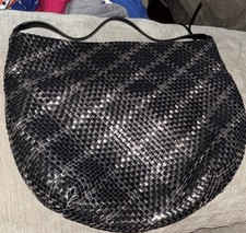 HOBO Harley Black Metallic Woven Slouchy Leather Hobo Bag worn once
