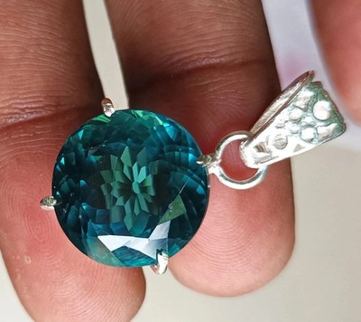 Natural Certified Paraiba Tourmaline 25 Ct Loose Gemstone Pendant 925 Silver