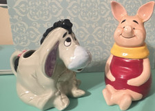 Disney Eeyore and Piglet Ceramic Sugar and Creamer Set Collectible