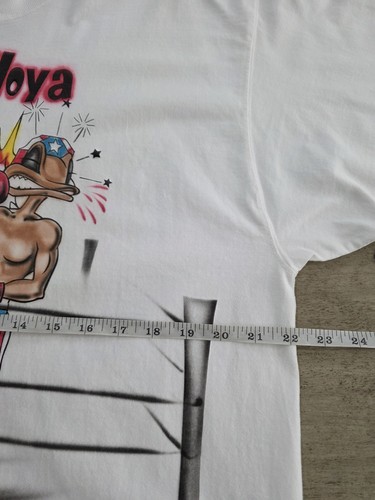 Vintage 90s Airbrush T-shirt Art De La Hoya Trinidad Caricature Boxing Sz L USA - Picture 7 of 8
