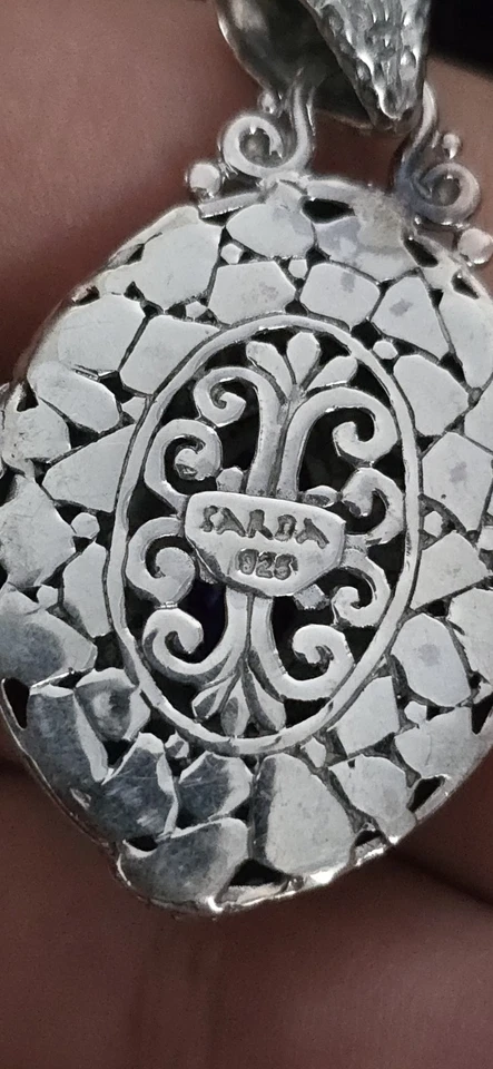 Colgante Sarda Bali de Plata de Ley con Cuarzo Facetado Topacio Místico Estilo 14.2g Foto 3 de 4