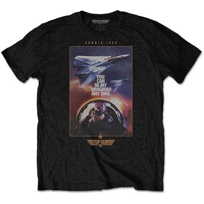 Top Gun Wingman Poster T-Shirt Black New