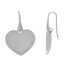 Flat Shape Minimalist Promise Heart Classic .925 Sterling Silver Simple Earrings