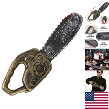 Realistic Fake Chainsaw Toy with Blood Stains for Ultimate Halloween Props