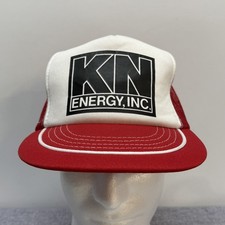 Vintage KN Energy Inc Trucker Hat Mesh Snapback Red White J.F. Beaver Kansas
