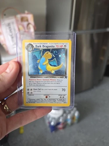 Dark Dragonite 5/82 Holo Team Rocket WOTC Pokémon Card MP w/ Holo Swirl