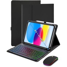 Universal Bluetooth Keyboard Case for 9-11 Inch Tablets with RGB Backlit Design
