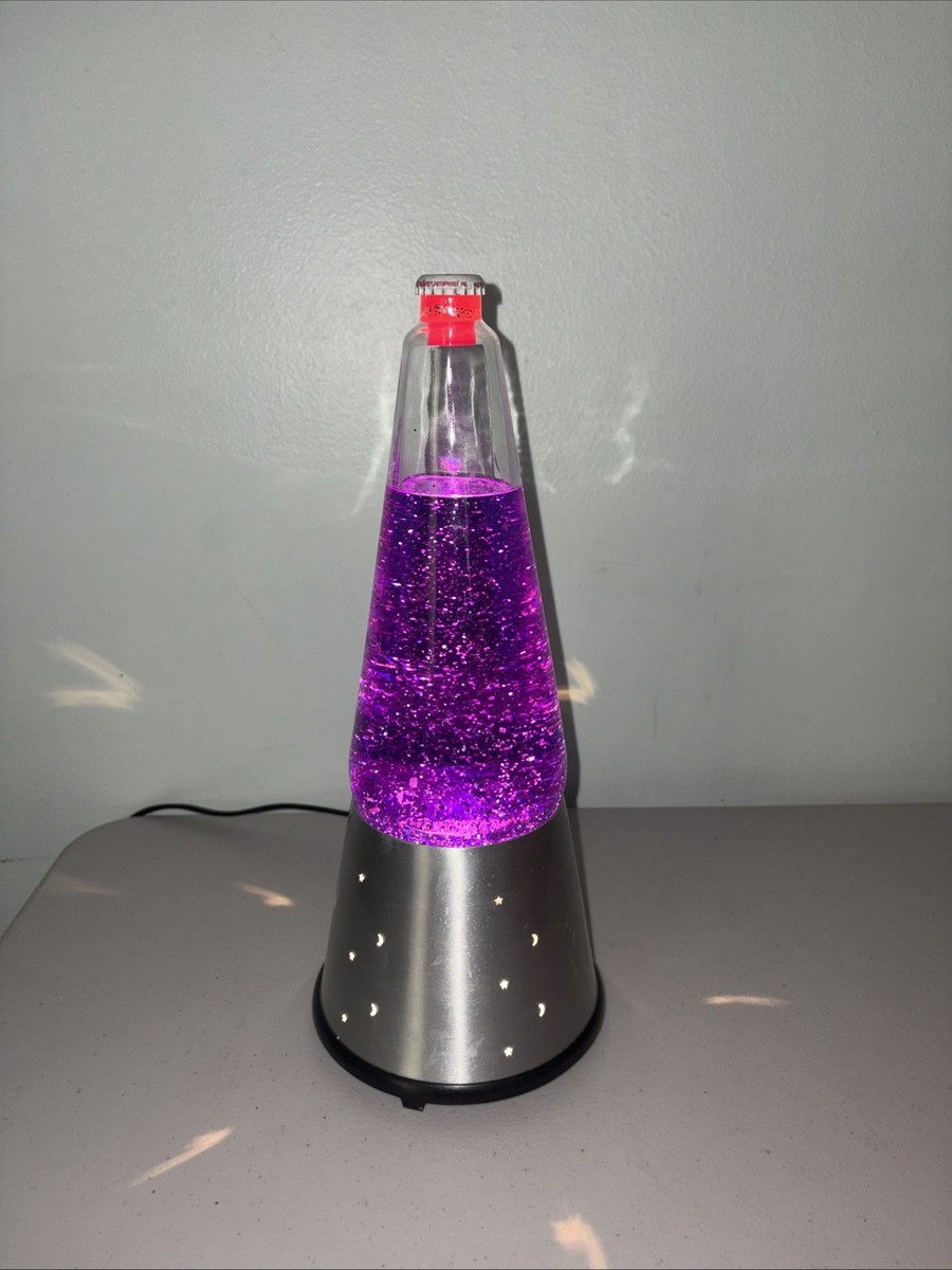 Vintage 90s Lava Lite Motion Glitter Lamp Starlight Base Purple