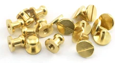 8PCS Solid Brass Sam Browne Button Screw Studs Nail round Rivets for DIY Leather