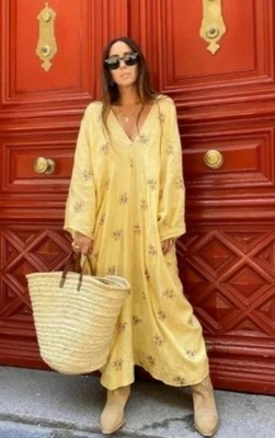 Zara Jacquard Strick Openkimono Kaftan Jacke Tunika Kleid Blogger Favorit UK XS-S