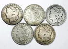 *LOT OF 5 MIXED DATE MORGAN SILVER DOLLARS* NR #C1770