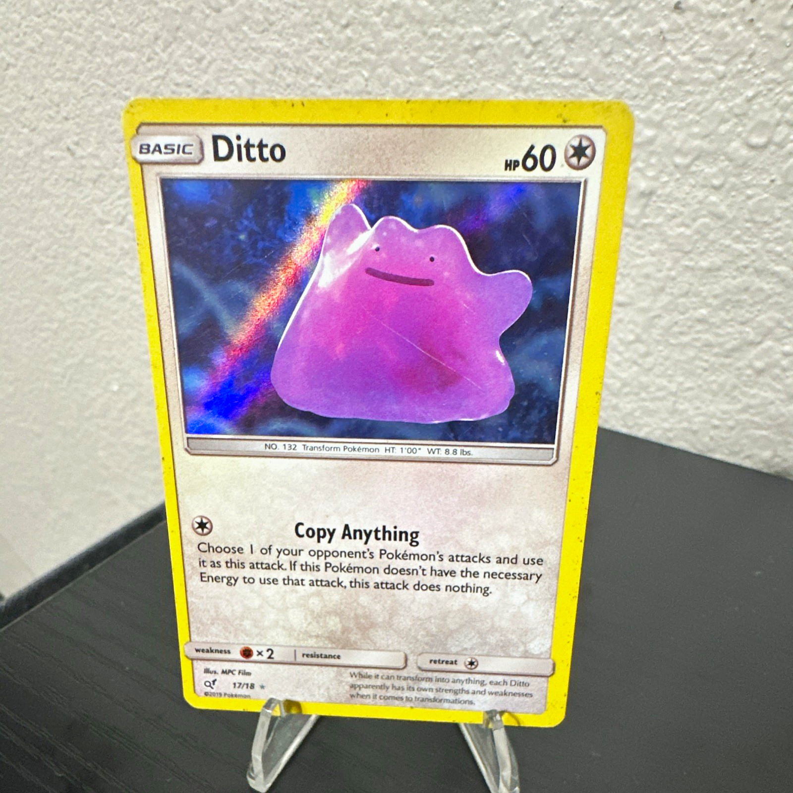 Pokemon TCG Ditto 17/18 Detective Pikachu Holo Rare Basic 60 HP English
