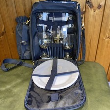 Apollo Walker 2 Person Picnic Backpack Hamper Cooler Rucksack Bag with Tableware