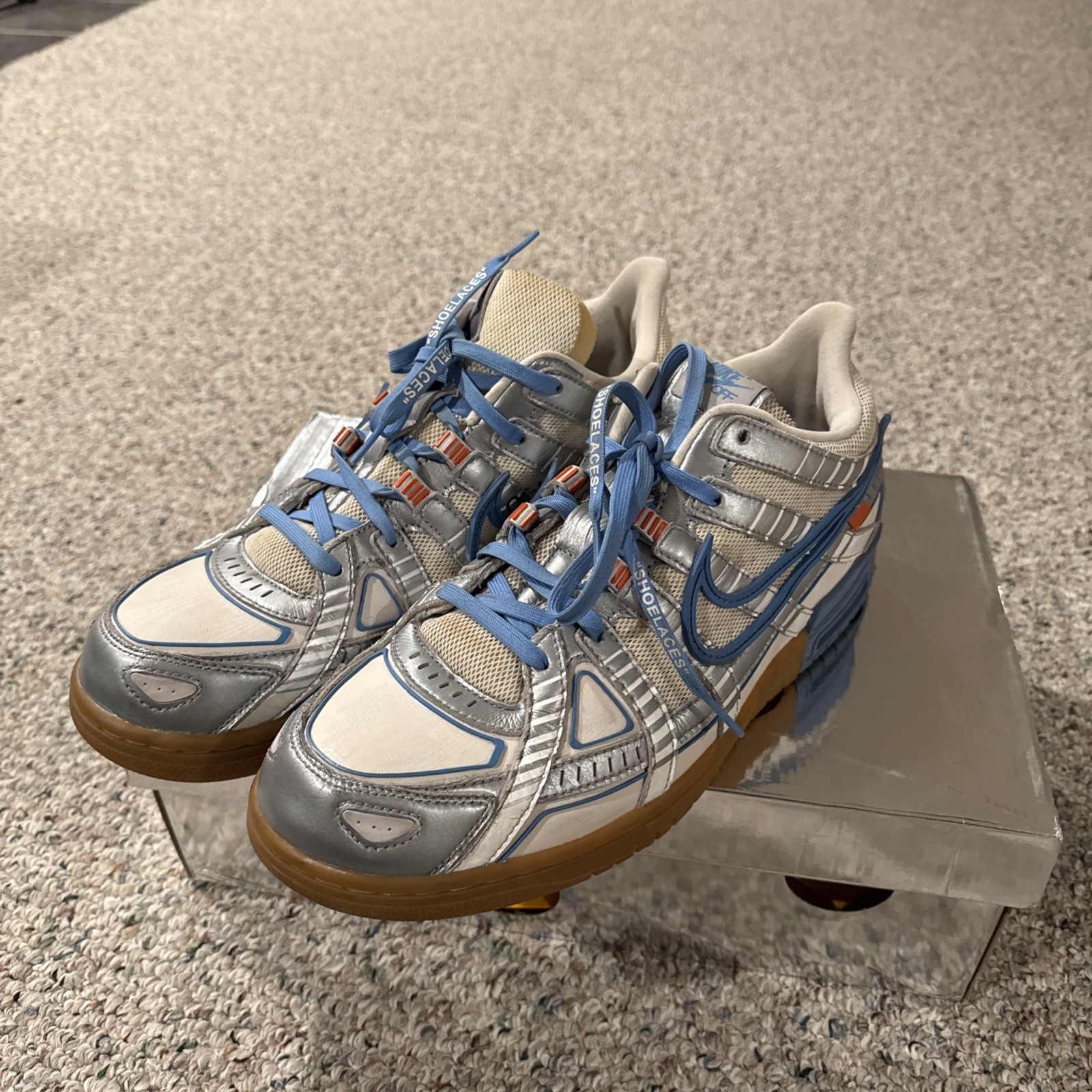 OFF WHITE X NIKE Nike Off White x Air Rubber Dunk "University Blue" taglia 13 confezione originale (CU6015 100)