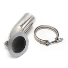 3" 90° Stainless Downpipe Elbow V-band Adapter Flange Clamp For Turbo HY35 HE351
