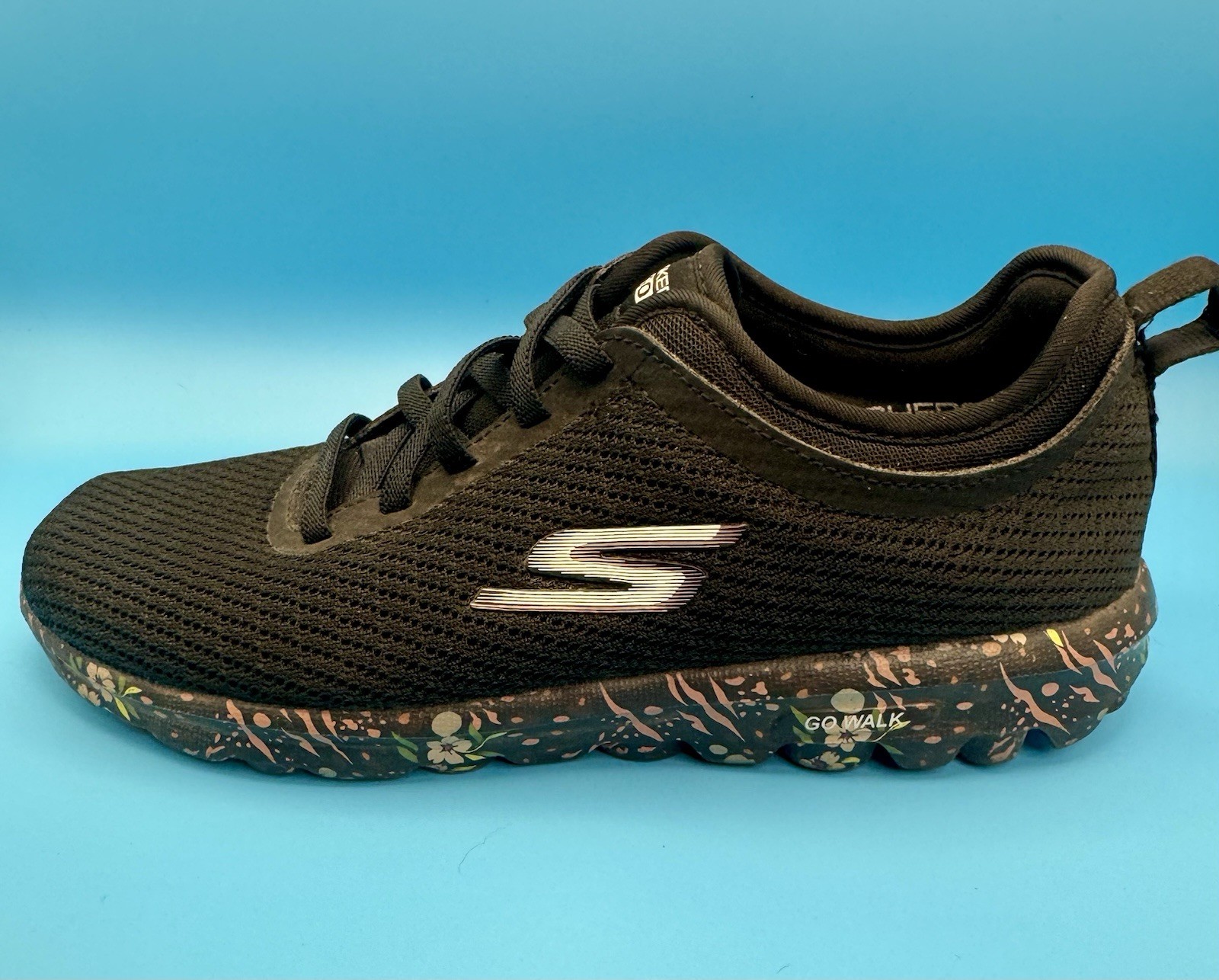 SAOLA Skechers Go Walk nero maglia suola floreale taglia 5 5