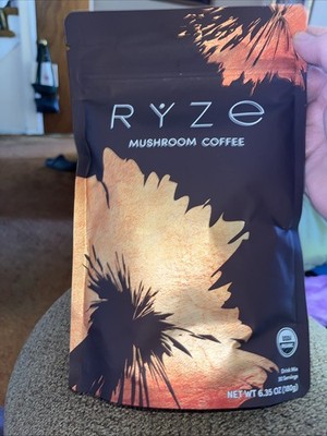 RYZE Organic Mushroom Ground Coffee 6.35 oz (180g) USDA Certified Organic