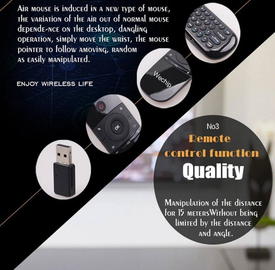 teclado para smart tv 2.4G inalambrico samsung Lg Android TV Box Proyector HTPC - Image 2 of 4