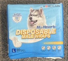 50 Pack Waist Disposable Dog Diapers Male Wraps Belly Bands Pet Soft L