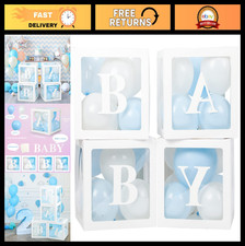 Transparent Baby Boxes with Letters for Baby Shower, Gender Reveal, Birthday Dec