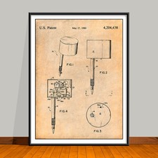 1980 Modern Tattooing Machine Patent Print - Unframed