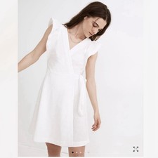 Madewell White Wrap Dress XL 100% Cotton