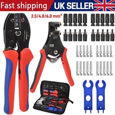 10Pair Solar Crimp Tool Connector Spanner PV Crimper Wire Stripper Crimping Kit