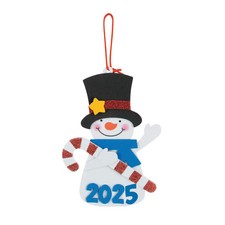 Dated Snowman Ornament Craft Kit, DIY Foam Kids' Crafts, Makes 12