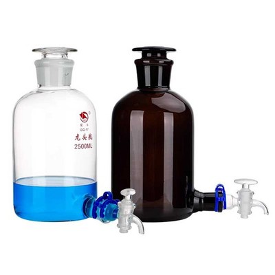 5000ml 2500ml Reagent Bottles with Glass Pistons, Transparent Amber Lab