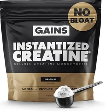 Instantized Creatine Monohydrate Gains in Bulk, Unflavored - 30 Servings