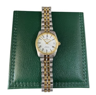 Vintage Sandoz Automatic White Dial Two Tone Stainless Steel Lady's Watch