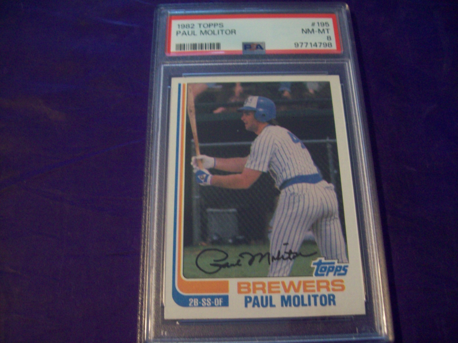 1982 TOPPS #195 PAUL MOLITOR PSA 8