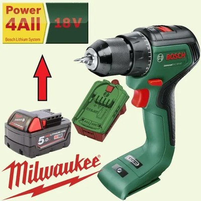 Milwaukee Akku Adapter auf Bosch Power 4All Werkzeuge