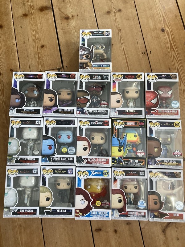 Funko Pop! Vinyl Figures Mixed Lot Bundle Marvel & Stranger Things Characters