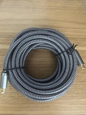 Warrky Optical Audio Cable, 25ft Optical Cable for Soundbar [Nylon, Gold