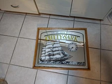 Cutty Sark Scotch Whiskey Mirrored Pub Bar Sign with Clock Man Cave