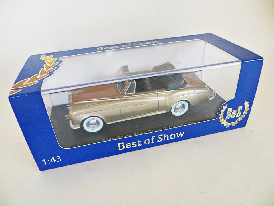 BEST OF SHOW BOS 'ROLLS ROYCE SILVER CLOUD III CONVERTIBLE' GOLD 1:43. MIB/BOXED - Image 2 of 4