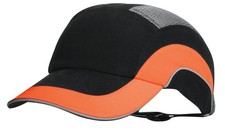 JSP Hardcap A1+ Bump Cap - 5cm Peak 7cm, Black / High Visibility Orange 