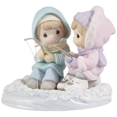 Precious Moments Couple Ice Fishing Figurine 'You're Quite a Catch' Winter New