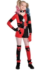 Harley Quinn Costume Cosplay Dress Up DC Girls Size Large 12-14 Halloween Comic