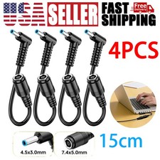 Power Charger Converter Adapter Cable 7.4mm To 4.5mm For HP Blue Small Tip 4x