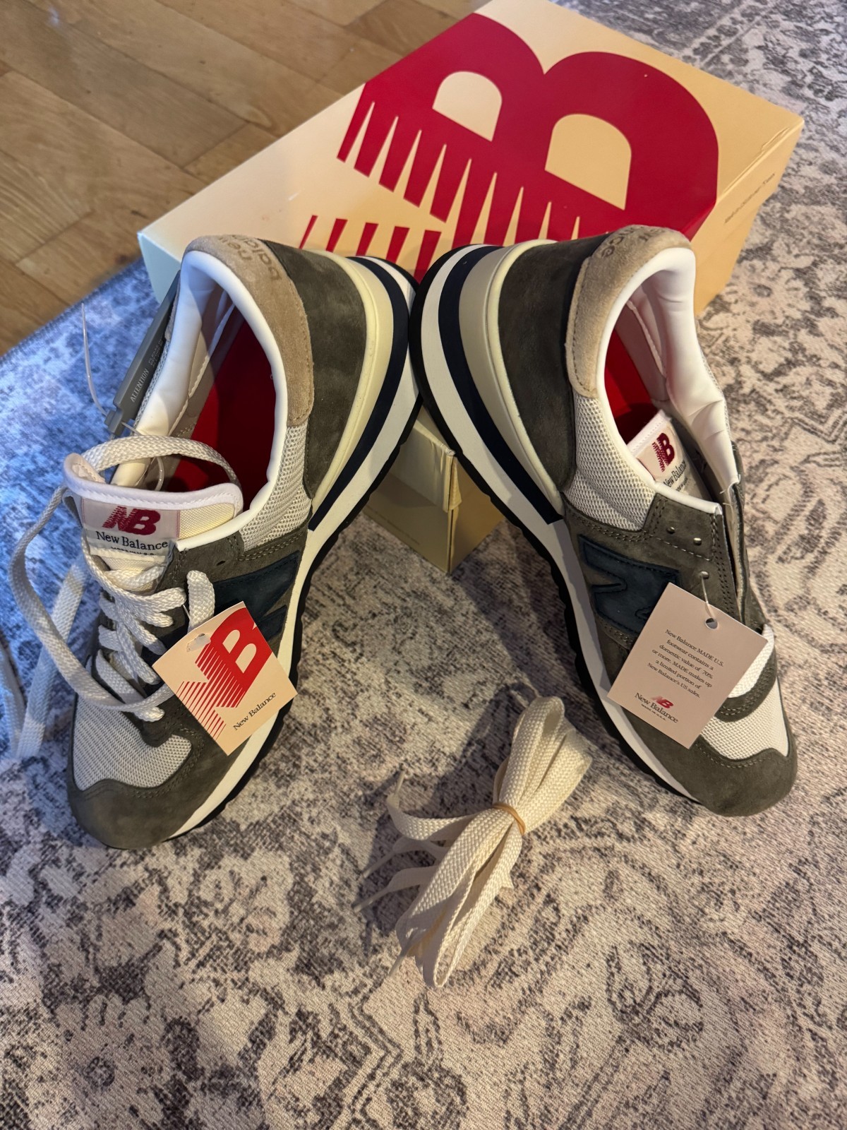 New Balance x Teddy Santis 990v1 Made in USA Grey Navy M990WG1 Men's Sz 11 image 4